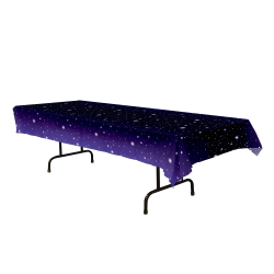 NAPPES NUIT ETOILEE 54" x 108" - PLASTIQUE - PAQUET DE 12