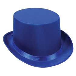 SATIN SLEEK TOP HATS - BLUE - PACK OF 12
