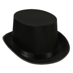 CHAPEAUX HAUTS SATINES - NOIR - PAQUET DE 6