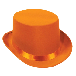 CHAPEAUX HAUTS SATINES - ORANGE - PAQUET DE 6