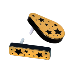 PLASTIC METALLIC NOISEMAKERS - BLACK & GOLD - PACK OF 20