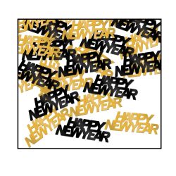 HAPPY NEW YEAR TABLE CONFETTI - BLACK & GOLD - PACK OF 12