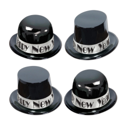 SHOWTIME TOPPERS & DERBIES - BLACK & SILVER - PACK OF 25