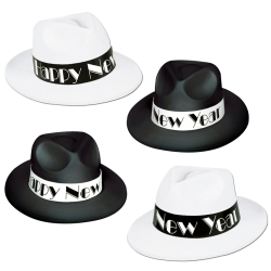 CHICAGO SWING FEDORAS - ASSORTED BLACK & WHITE - PACK OF 25