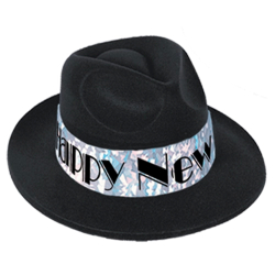 CHAPEAUX DE FEUTRE SWINGIN' SILVER - NOIR - PAQUET DE 25