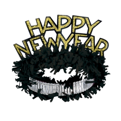 TIARES NEW YEAR REGAL - NOIR &OR - PAQUET DE 50